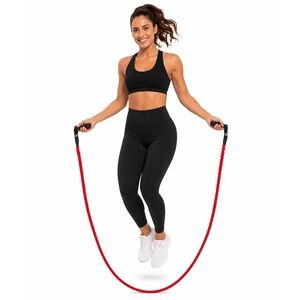 Bell Resistance Band Red Fabric Covered Exercise Cord Handles‎ Workout 105-25